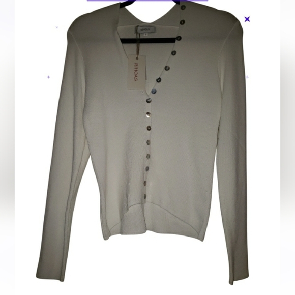 NWT RIHOAS Sweatwe with Button Detail L - Picture 1 of 2